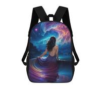 sinyumoney Beautiful Space Girl Backpack School Bag Rucksack Casual Daypacks School Work Travel Bag for Girl, Teen Girls 17inch