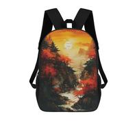 sinyumoney Beautiful Sunset 3D Printed School Backpack Casual Children's Backpacks 3D Printed School Bag for Boys Elementary And Middle 17inch