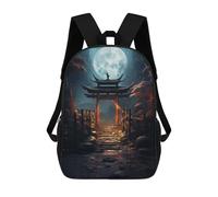 sinyumoney Beautiful Torri Gate Moon Backpacks 3D Printed School Bag Casual Kids Fashion School Bag for Boys Middle School Students School 17inch