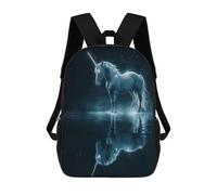 sinyumoney Beautiful Unicorn In Dark School Backpack for Girls Backpack Water Repellent Casual Daypack Lightweight Rucksack Boy Girl School Backpack 17inch