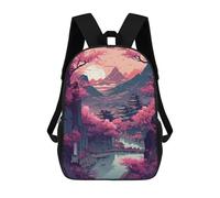 sinyumoney Beautiful Village Backpack 3D Printed Children's School Backpack for Kids High Capacity Travel Rucksacks Book Bags Kids School Bag Back Pack 17inch