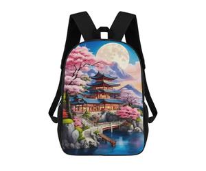 sinyumoney Beautiful Village In Japan School Backpack Large Water Resistant Laptop Backpack for Boys/Girls/Teenagers 17inch