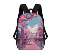 sinyumoney Beautiful Village Pastel Backpack School Work Laptop Backpack Rucksack Bag for Men, Women & Teenage Boys 17inch