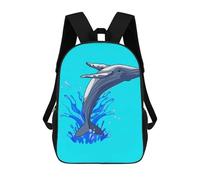 sinyumoney Beautiful Whale Jumping Children's School Backpack Fashion Casual Children's Backpacks 3D Printed School Bags Boy Large Backpack 17inch