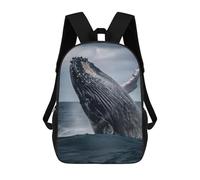 sinyumoney Beautiful Whale School Bag Bookbag 3D Printed Children's Backpacks for Kids Boy Girl Book Bags Kids School Bag Travel Rucksacks 17inch