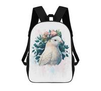 sinyumoney Beautiful White Dove School Backpack Lightweight Airport College Students Back Pack for Girls Boys Teenage 17inch