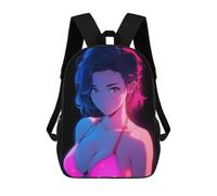 sinyumoney Beautiful Woman Anime Backpack School Secondary Causal Travel High School Bags for Campus Outdoor Travel Sports 17inch