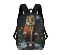 sinyumoney Beauty Tiger Xmas Backpacks Kids Student Schoolbag,3D Printed Backpacks,Elementary And Middle School Students Backpacks for Boys Girls 17inch
