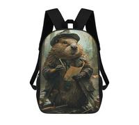 sinyumoney Beaver Detective Wildlife Backpack School Bag Lightweight Airport College Students Back Pack for Men, Women & Teenage Boys 17inch