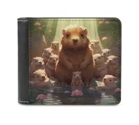 sinyumoney Beaver Family in Harmony 3D Print Wallet Safe Protection Card Banknote Compartments Fashion Slim Leather Wallet for Boys Girls 11.7cm*9.5cm