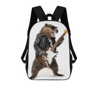 sinyumoney Beaver Guitar School Bags Daypacks Business Backpack Water Resistant Bookbag for Boys/Girls/Teenagers 17inch