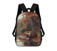 sinyumoney Beaver in Autumn Forest School Backpack Secondary Causal Travel High School Bags for Teenage Girls Boys Women Men 17inch