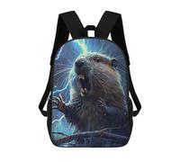 sinyumoney Beaver Lightning Children's Backpacks School 3D Printed Bag Bookbag for Kids Travel Rucksacks Boy Girl Book Bags Kids School Bag 17inch