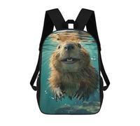 sinyumoney Beaver Sea Backpacks Kids Student Schoolbag,3D Printed Backpacks,Elementary And Middle School Students Backpacks for Boys Girls 17inch
