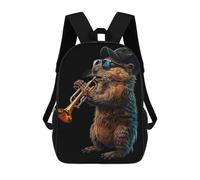 sinyumoney Beaver Trumpet Backpack School Bag Rucksack Casual Daypacks School Work Travel Bag for Men, Women & Teenage Boys 17inch