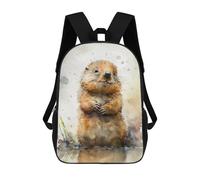 sinyumoney Beaver Watersketch School Backpack Water Resistant Computer Rucksack for Campus Outdoor Travel Sports 17inch