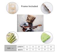 sinyumoney Because Im Happy - A Guitarist with Paper Bag Head Art Work for Home Walls Wall Decor Ready to Hang for Bathroom Toilet Decor Large Canvas Wall Art for Living Room 24x36inch(60x90cm)