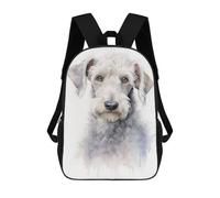 sinyumoney Bedlington Terrier Backpacks Kids School Backpack School Bag 3D Printed Fashion School Bags for Boys Elementary And Middle School Students 17inch