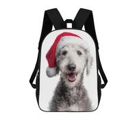 sinyumoney Bedlington Terrier Dog with Santa Hat School Bags Computer Rucksack for School/Work/Travel for Girls Boys Teenage 17inch