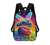 sinyumoney Bee Art Print Rucksack Water Resistant Travel Backpack Computer Bag for Campus Outdoor Travel Sports 17inch