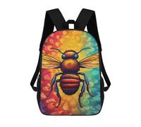 sinyumoney Bee Colorful Children's Backpacks School Backpack 3D Printed for Kids Travel Rucksacks Book Bags Kids 17inch School Bag