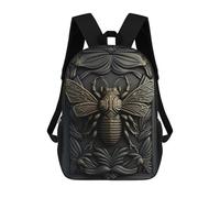 sinyumoney Bee Gold Relief Deco Backpack School Bag Lightweight Casual Daypack School Backpacks for Teenage Girls Boys Women Men 17inch