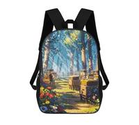 sinyumoney Bee Haven Kids' Backpack 3D Printing School Bag Boys Cool Daypacks Casual Knapsack Fun Back Bag for Kids And Teenager 17inch