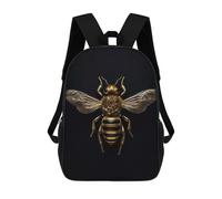 sinyumoney Bee Insect Gold Dark Backpack School Bag Water Resistant Travel Backpack Computer Bag for Girls Boys Teenage 17inch