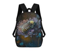 sinyumoney Bee on Flower Painting Backpack School Bag Water Resistant School Bag Business Backpack for Boys/Girls/Teenagers 17inch