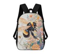 sinyumoney Bee on Flowers 3D Printed 17inch Kids School Bag Rucksacks Children's School Fashion Casual Back Pack High Capacity Travel Book Bags