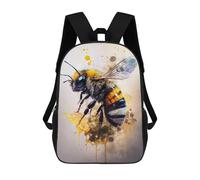 sinyumoney Bee Watercolor Sketch Backpacks Kids School Backpack School Bag 3D Printed Fashion School Bags for Boys Elementary And Middle School Students 17inch