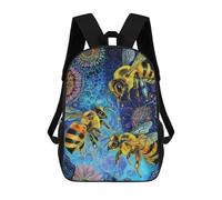 sinyumoney Bees in A Cosmic Garden Backpack School Bag School Secondary High School College Backpack Travel for Boys/Girls/Teenagers 17inch