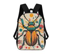sinyumoney Beetle Beauty in Modern Pop Art Colorful Beetle Illustration Backpacks Kids Student Schoolbag,3D Printed Backpacks,Elementary And Middle School Students Backpacks for Boys Girls 17inch