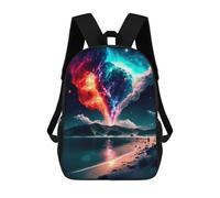 sinyumoney Behind Mountains Backpacks Kids School Backpack School Bag 3D Printed School Bag for Boys Elementary And Middle School Students 17inch