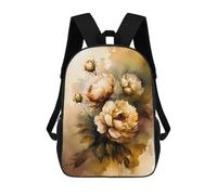 sinyumoney Beige Flowers Abstract Art Rucksack Lightweight Schoolbag Dayback Bookbag College for Girl, Teen Girls 17inch