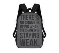 sinyumoney Being Weak Vs Staying Weak 3D Printed Children's 17 Inch Backpacks 3D Printed Casual School Bag for Boys Elementary And Middle