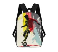 sinyumoney Belgium Soccer Player Silhouette 3D Printed Children's School Backpack for Kids High Capacity Travel Rucksacks Book Bags Kids School Bag Back Pack 17inch