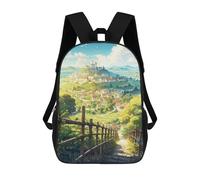 sinyumoney Below The Hill Children's Backpacks 17inch School Backpack 3D Printed Bag Bookbag for Kids Travel Rucksacks Boy Girl Book Bags Kids School Bag