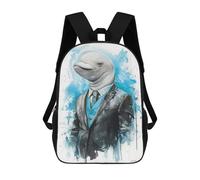 sinyumoney Beluga Whale Portrait Children's School Backpack 3D Printed for Kids Travel Rucksacks Book Bags Kids School Bag 17inch