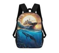 sinyumoney Beneath The Crimson Sky School Bag Bookbag 3D Printed Children's Backpacks for Kids Boy Girl Book Bags Kids School Bag Travel Rucksacks 17inch