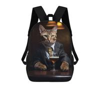 sinyumoney Bengal Cat in The Pub School Backpack Work Laptop Backpack Rucksack Bag for Camping Outdoor Adventures And Daily Travel 17inch