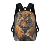 sinyumoney Bengal Tiger Mysterious Children's 17 Inch School Backpack 3D Printed Cool Knapsack for Kids Travel Rucksacks Book Bags Kids School Bag