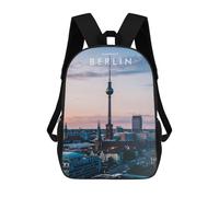 sinyumoney Berlin Cityscape with Tower Fashion Student School Backpack Suitable for Boys Girls Kids Casual Outdoor Travel Essential Daypack 17inch
