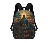 sinyumoney Berlin Dark Art Noveau Children's Backpack, 3D Printed School Backpack, Backpack for Boys Girls, Adjustable School Bag for Primary School 17inch