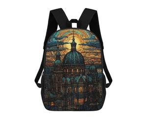 sinyumoney Berlin Dark Art Noveau Children's Backpack, 3D Printed School Backpack, Backpack for Boys Girls, Adjustable School Bag for Primary School 17inch