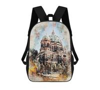 sinyumoney Berlin Germany Watercolor Backpack School Water Resistant Travel Backpack Computer Bag for Girls Boys Teenage 17inch