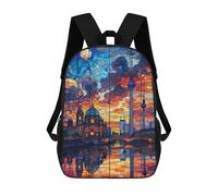 sinyumoney Berlin Twilight Children's School Backpack 3D Printed for Kids Travel Rucksacks Book Bags Kids School Bag 17inch
