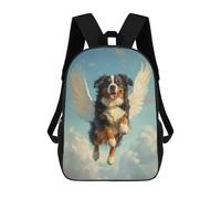 sinyumoney Bernese Mountain Dog Angel Gentle Giant Memorial Dog with Wings Children's Backpacks School Backpack 3D Printed Backpack for Kids Travel Rucksacks Book Bags Kids School Bag 17inch