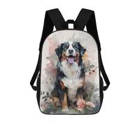 sinyumoney Bernese Mountain Flowers School Bags Lightweight Airport College Students Back Pack for School/Work/Travel 17inch