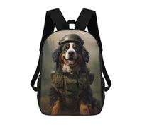sinyumoney Bernese Mountain Soldier Rucksack Daypacks Business Backpack Water Resistant Bookbag for Girl, Teen Girls 17inch